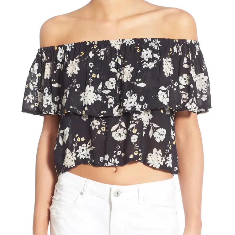Billabong ruffle crop top